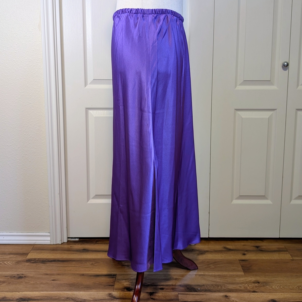 J. Crew Luster Crepe Maxi Skirt Side Slits | Purple | NWT | XL - Picture 3 of 8